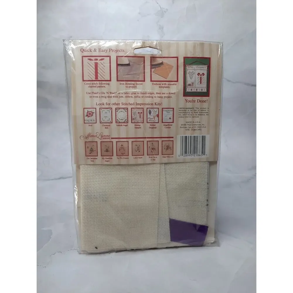 Vintage Plaid Stitched Impressions Counted Cross Stitch Kit 21865 Christmas Bell